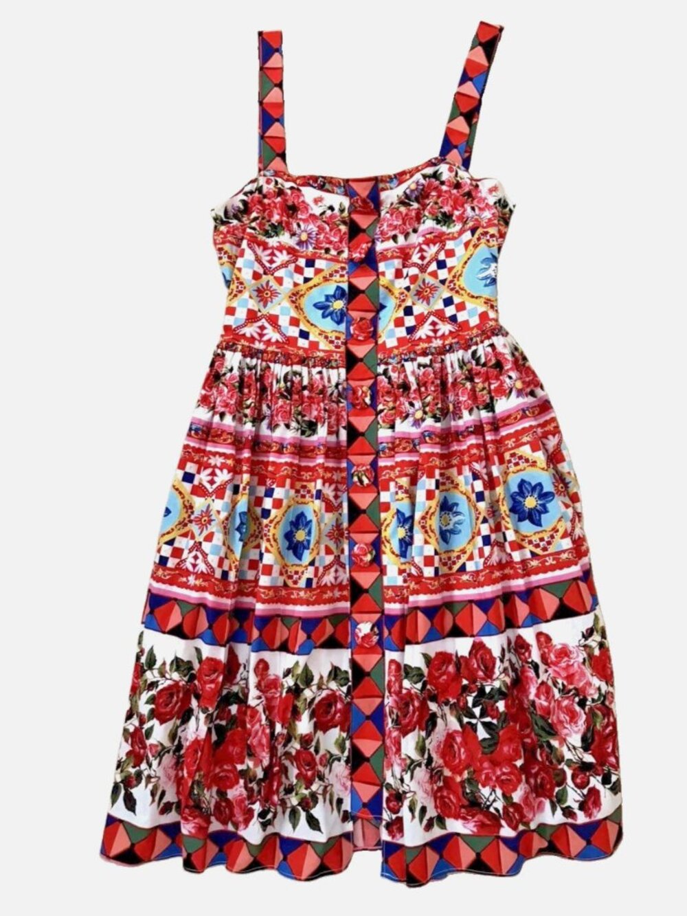 LUXE by STYLEKEEPERS Floral midi sundress with pleating Buttons side zip Size S